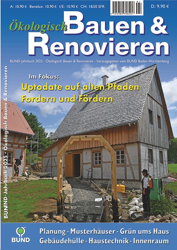 Cover BUND-Jahrbuch 2025 – Ökologisch Bauen und Renovieren (Bild: BN)