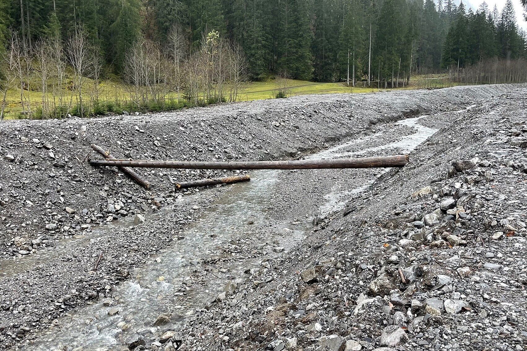 Der zerstörte Rappenalpbach führt kaum mehr Wasser und gleicht einem Kanal. (Foto: Udo Schmitz)