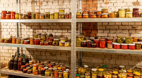 Voraussetzung für erfolgreich konservierte Lebensmittel ist die richtige Lagerung. (Foto: ANDA/stock.adobe.com) Lebensmittel konservieren: eingelagerte Gläser mit konserviertem Gemüse.
