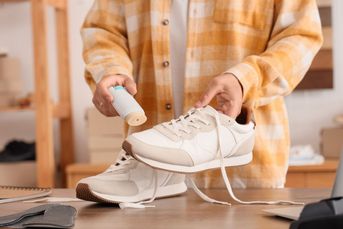 Schuhe nachhaltig nutzen: Junger Mann pflegt einen Lederschuh (Foto: Pixel-Shot/stock.adobe.com)